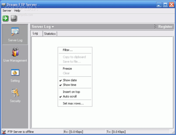 Dream FTP Server screenshot