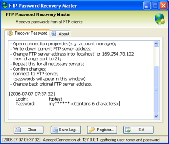 Drek FTP Password Recovery Master screenshot