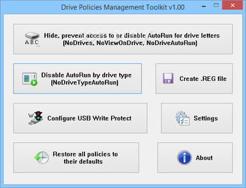 Drive Policies Management Toolkit screenshot