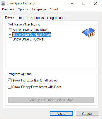 Drive Space Indicator screenshot