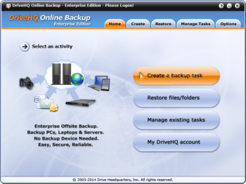 DriveHQ Online Backup Enterprise Edition screenshot