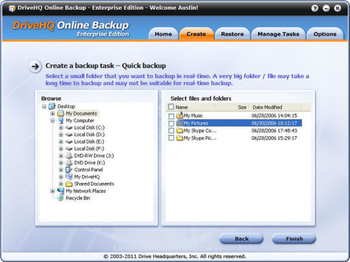 DriveHQ Online Backup Enterprise Edition screenshot 2