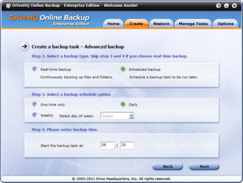 DriveHQ Online Backup Enterprise Edition screenshot 3