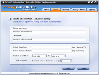 DriveHQ Online Backup Enterprise Edition screenshot 4