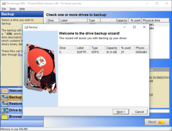 DriveImage XML screenshot 2