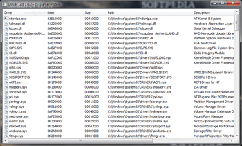 Driver List screenshot