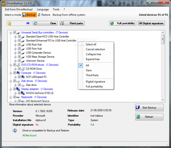 DriverBackup! screenshot