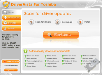 DriverVista For Toshiba screenshot