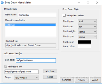 Drop Down Menu Maker screenshot