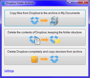 Dropbox Archiver screenshot