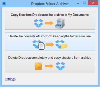 Dropbox Folder Archiver screenshot