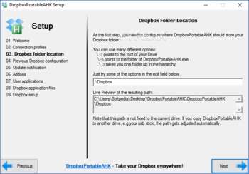 DropboxPortableAHK screenshot 3