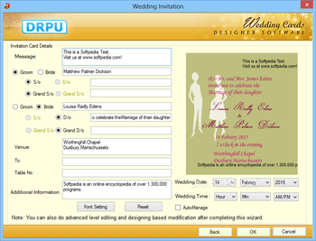DRPU Wedding Card Designer Software screenshot 3