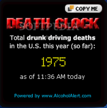 Drunk Driving Death Clock screenshot