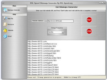 DSL Speed Sitemaps Generator screenshot