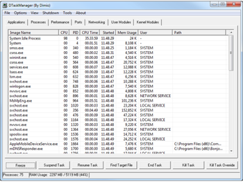 DTaskManager Portable screenshot