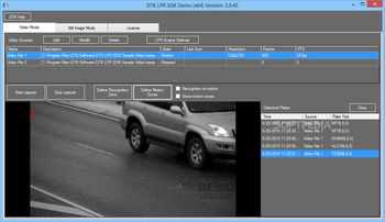 DTK LPR SDK screenshot