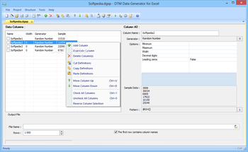 DTM Data Generator for Excel screenshot