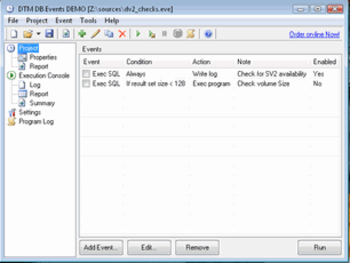 DTM DB Event screenshot