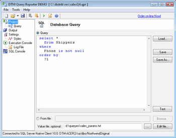 DTM Query Reporter screenshot 2