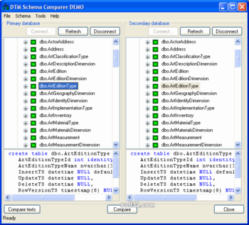 DTM Schema Comparer screenshot 3