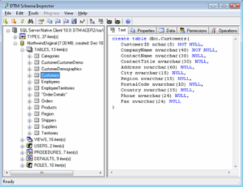 DTM Schema Inspector screenshot 2