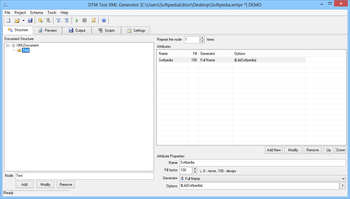 DTM Test XML Generator screenshot