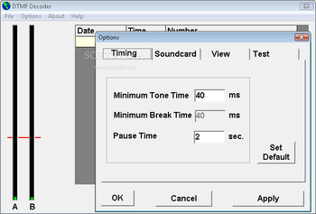 DTMF Decoder screenshot