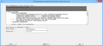 DTS Parameters to export text file lines to MS-SQL Server screenshot