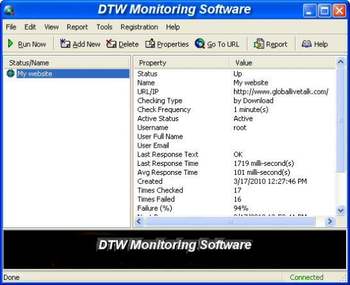 DTW Monitoring Software screenshot