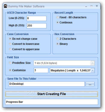 Dummy File Maker Software screenshot