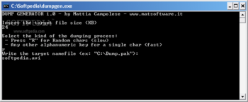 Dump generator screenshot
