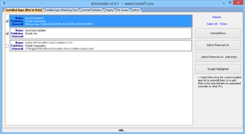 dUninstaller screenshot