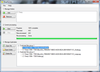 DupHunter screenshot