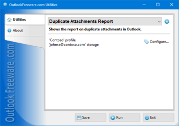 Duplicate Attachments Report screenshot