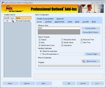 Duplicate Eliminator Bundle for Outlook 2003/Outlook 2002/Outlook 2000 screenshot