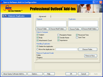 Duplicate Email Eliminator for Microsoft Outlook  screenshot