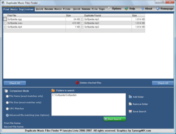 Duplicate Music Files Finder screenshot