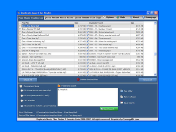 Duplicate Music Files Finder screenshot