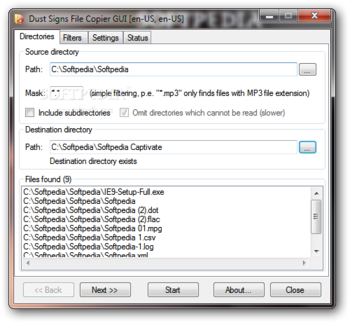 Dust Signs File Copier screenshot
