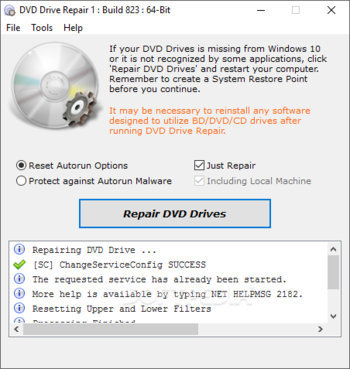 DVD Drive Repair screenshot