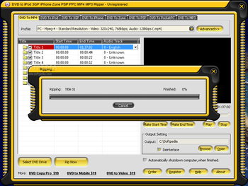 DVD to iPod 3GP iPhone Zune PSP PPC MP4 MP3 Ripper screenshot 2