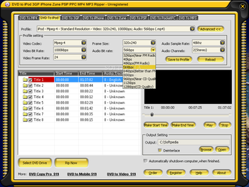 DVD to iPod 3GP iPhone Zune PSP PPC MP4 MP3 Ripper screenshot 4