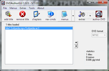 DVDAuthorGUI screenshot