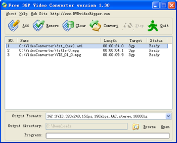 DVDvideoRipper Free 3GP Video Converter screenshot 2