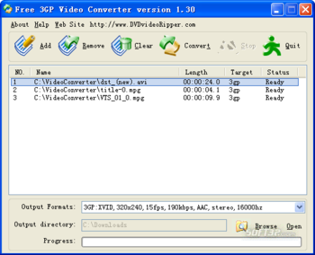 DVDvideoRipper Free 3GP Video Converter screenshot 3