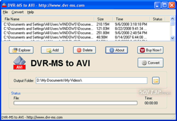 DVR-MS to AVI screenshot 2