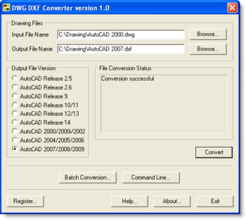 DWG DXF Converter screenshot