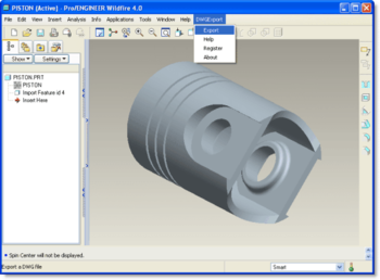 DWG Export for Pro/ENGINEER screenshot