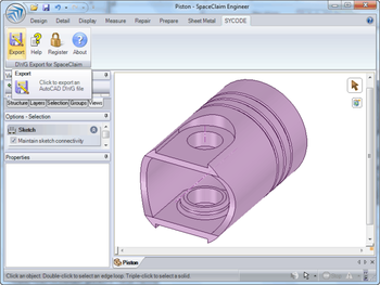 DWG Export for SpaceClaim screenshot 2